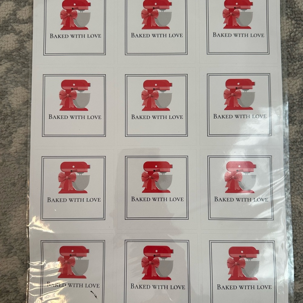 Baked with Love Stickers